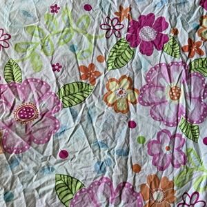 Pottery Barn Twin Duvet "Hibiscus" Cotton Floral Pink Girls‎ Cotton Bedspread